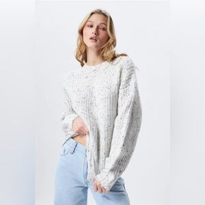 John + Jenn Anthropologie Louie Crewneck Knit Sweater in “Snowfall”